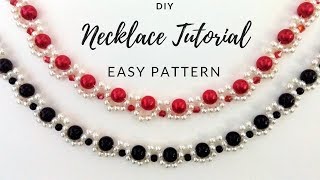 DIY necklace Elegant jewelry making tutorial Two beaded necklaces one beading pattern [upl. by Brieta]