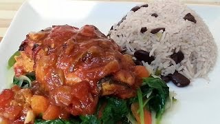 Sunday Oven Baked Chicken Breast Served With Rice amp Peas amp Spinach  Recipes By Chef Ricardo [upl. by Shulem276]