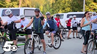 First Tandem Bicycle Rally takes place in Fayetteville [upl. by Alakcim]