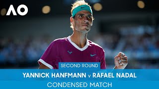 Yannick Hanfmann v Rafael Nadal Condensed Match 2R  Australian Open 2022 [upl. by Sej93]