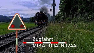 Zugfahrt SNCF Damplok 141R1244 MIKADO [upl. by Porett]