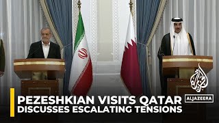 Irans president visits Qatar discusses escalating tensions a day after missile strike on Israel [upl. by Haziza]