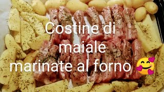 Costine di maiale speziate con patate al forno con erbe aromatiche di nonno Peppino  insalatona [upl. by Boycey]