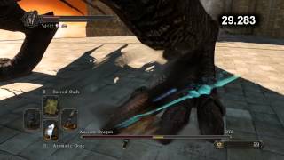 Dark Souls II  Ancient Dragon vs Santiers Spear [upl. by Esinwahs]