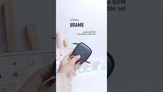 🖤 unboxing usams portable 60W retractable cable set  i love this because its all in one [upl. by Perla575]