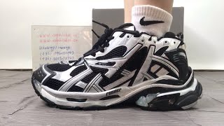 BBalenciagaa 70 Runners Mesh Rubber White Black Sneakers On Foot Review  Topkickss [upl. by Mireielle634]