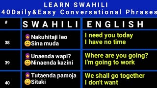 Learn Swahili  SwahiliEnglish lessons  Jifunze Kiswahili [upl. by Anwat]