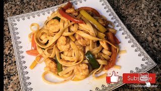 Shrimp fettuccine  مكرونه بالجمبري [upl. by Dnama610]