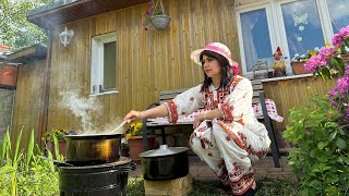 Cooking persian Barberry rice with chicken very delicious food on fire [upl. by Centeno]