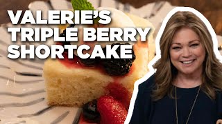 Valerie Bertinellis Triple Berry Cream Cheese Shortcak  Valeries Home Cooking  Food Network [upl. by Ayetal]