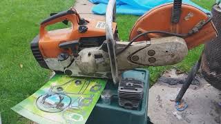 Stihl TS400 top end rebuild [upl. by Alden217]