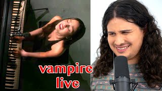 Vocal Coach Reacts to vampire live  Olivia Rodrigo [upl. by Kaleena]