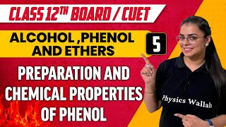 Alcohol Phenol and Ethers 05  Preparation and Chemical Properties of Phenol  Class 12thCUET [upl. by Nhoj]