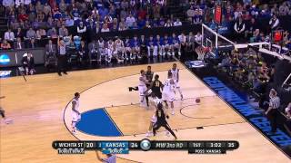 Wichita State vs Kansas Ron Baker 3pointer [upl. by Edelsten]