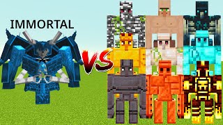 The Immortal VS All Golems  Minecraft Mob Battle  ImmortalWIP vs Bedrock Golem vs Iron Golem [upl. by Parnas]