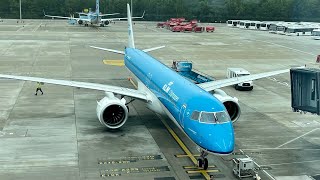 KLM Embraer E195E2  Business Class Takeoff Manchester [upl. by Davie218]