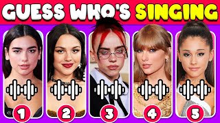 Guess WHOS SINGING 🎤🎵  Female Celebrity Edition  Taylor Swift Olivia Rodrigo Billie Eilish SZA [upl. by Mahgirb511]