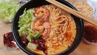 Spicy creamy Udon noodle soup 10 minutes Delicious noodle soup [upl. by Aniratac]