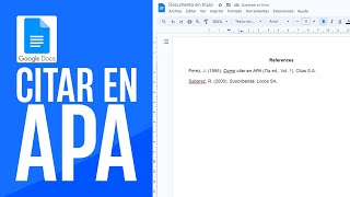 Cómo CITAR en APA con Google Docs Documentos de Google  Tutorial [upl. by Wilfreda]