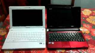 Comparision Atom N450 vs Atom N270 Bootup [upl. by Noit]