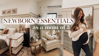 BABY ESSENTIALS AS A MOM OF 3  minimal newborn must have items checklist [upl. by Ferrell]