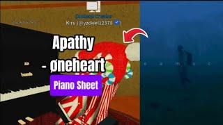 øneheart  apathy  Roblox Piano  sheets in desc [upl. by Aerdnac]