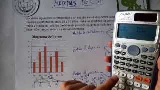 Estenmáticas 2º ESO Ejercicio 1 Medidas de centralización posición y dispersión [upl. by Ener]