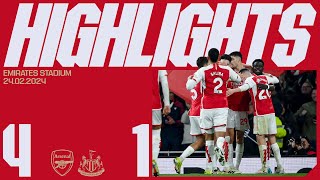 HIGHLIGHTS  Arsenal vs Newcastle United 41  Gabriel Havertz Saka and Kiwior [upl. by Rubbico]