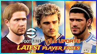 eFootball 2024 v36 ALL NEW PLAYER FACES UPDATE  eFootball LATEST PLAYERS FACE SCANS efootball2024 [upl. by Aeikan747]