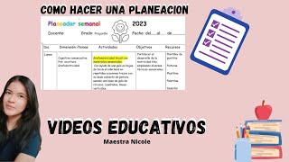 Como hacer una planeación sencilla Maestra de preescolarplanea conmigo [upl. by Merrielle262]