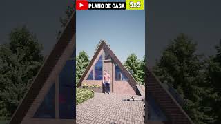 ✅ Chalet Suizo 5x5 🏡  Fachada Chalet  Diseño de CASA ALPINA  chalé suíço  Casa de Campo Shorts [upl. by Hepsibah504]