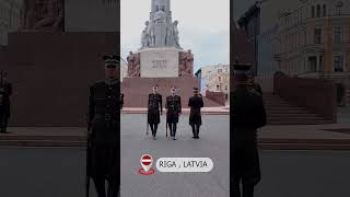 Soldiers Show at the Freedom Monument riga latvia balticsea soldier show [upl. by Ranger]