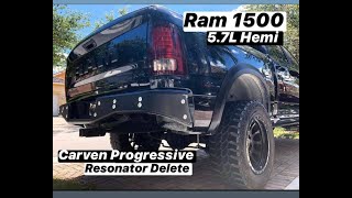 Ram 1500 Carven Exhaust Resonator delete amp Axel Dump  Epic Sound Video  Cold Start amp Fly Bys [upl. by Nnylyram]