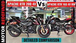 Finally Apache 160 4V BS6 RM Special Edition Vs Apache 200 4V bs6  Detailed Comparison [upl. by Yerag]