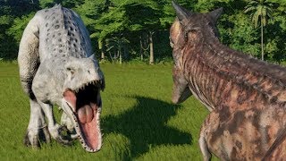 Carnotaurus VS Indominus Rex  Jurassic World Evolution [upl. by Lesser]