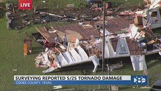 Cooke County storm damage 5 dead and 2 missing after reported tornado [upl. by Aibat]