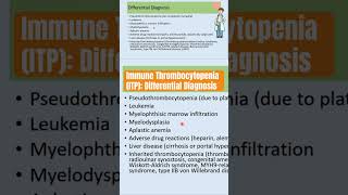 Immune ThrombocytopeniaITP Differential Diagnosis itp immunethrombocytopenia platelets shorts [upl. by Nesbitt365]