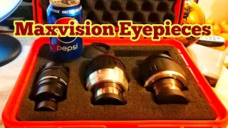 Maxvision Eyepieces 24mm 82° 34mm 68° Baader Hyperion 10mm 68°  Unboxing Review Daylight Use [upl. by Jock753]