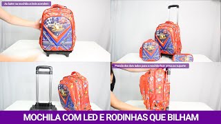 Mochila de Rodinha Infantil Com Led Carrinhos 2 em 1  Feira da Madrugada SP [upl. by Leroy87]