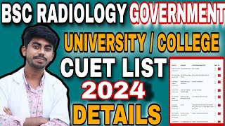 Bsc radiology government college  Bsc radiology government University  CUET government University [upl. by Aicened]