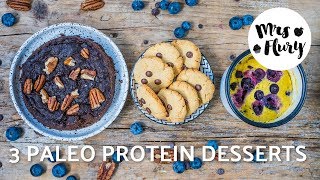 3 Paleo Protein Desserts  zuckerfrei glutenfrei und laktosefrei [upl. by Outhe76]