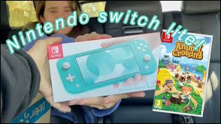 unboxing nintendo switch lite  animal crossing 🌱 [upl. by Htaeh]