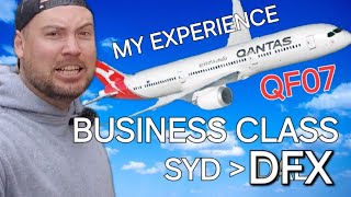 My experience flying Qantas BUSINESS class SYDNEY to DALLAS So good QF07 [upl. by Hilten679]