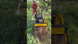 Grassreturning machine Weeding grasscutting machine Doubleaxis weedingmachine Relatedviralvideo [upl. by Treulich]