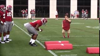 Reuben Foster practices with Alabama LBs  Aug 2 2014 [upl. by Darian]