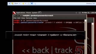 How to generate wordlists in Backtrack 5 R3 using Crunch [upl. by Fabron276]