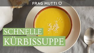 Schnelle Kürbissuppe mit Kokosmilch und Curry 🥣 vegan [upl. by Yrro853]