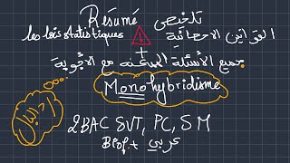 جميع الاسئلة الممكنة مع الاجوبة في القوانين الاحصائية RESUME DE MONOHYBRIDISME [upl. by Asecnarf]