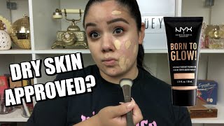 NYX BORN TO GLOW FOUNDATION REVIEW [upl. by Horodko113]