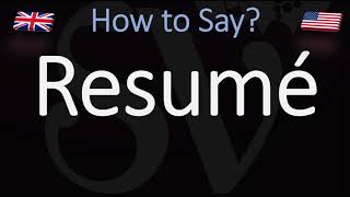 How to Pronounce Resumé CORRECTLY Meaning amp Pronunciation [upl. by Ihcas]